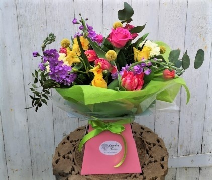 spring flowers bouquet handmade by local florist in Croydon, South London, perfect for Mother's Day