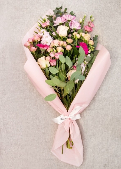 Pink Gift wrapped Flowers