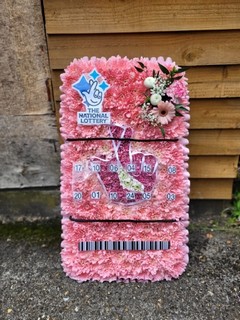 Bespoke funeral tribute ‘national lottery’ made by florist in Croydon for free delivery in all BR CR SE25 TN16 SE6 SE3 SE12 postcodes 