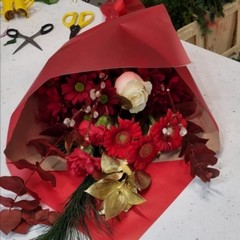 Festive Wrap of fresh Christmas flowers